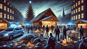 Scene of a car ramming incident at a German Christmas Market