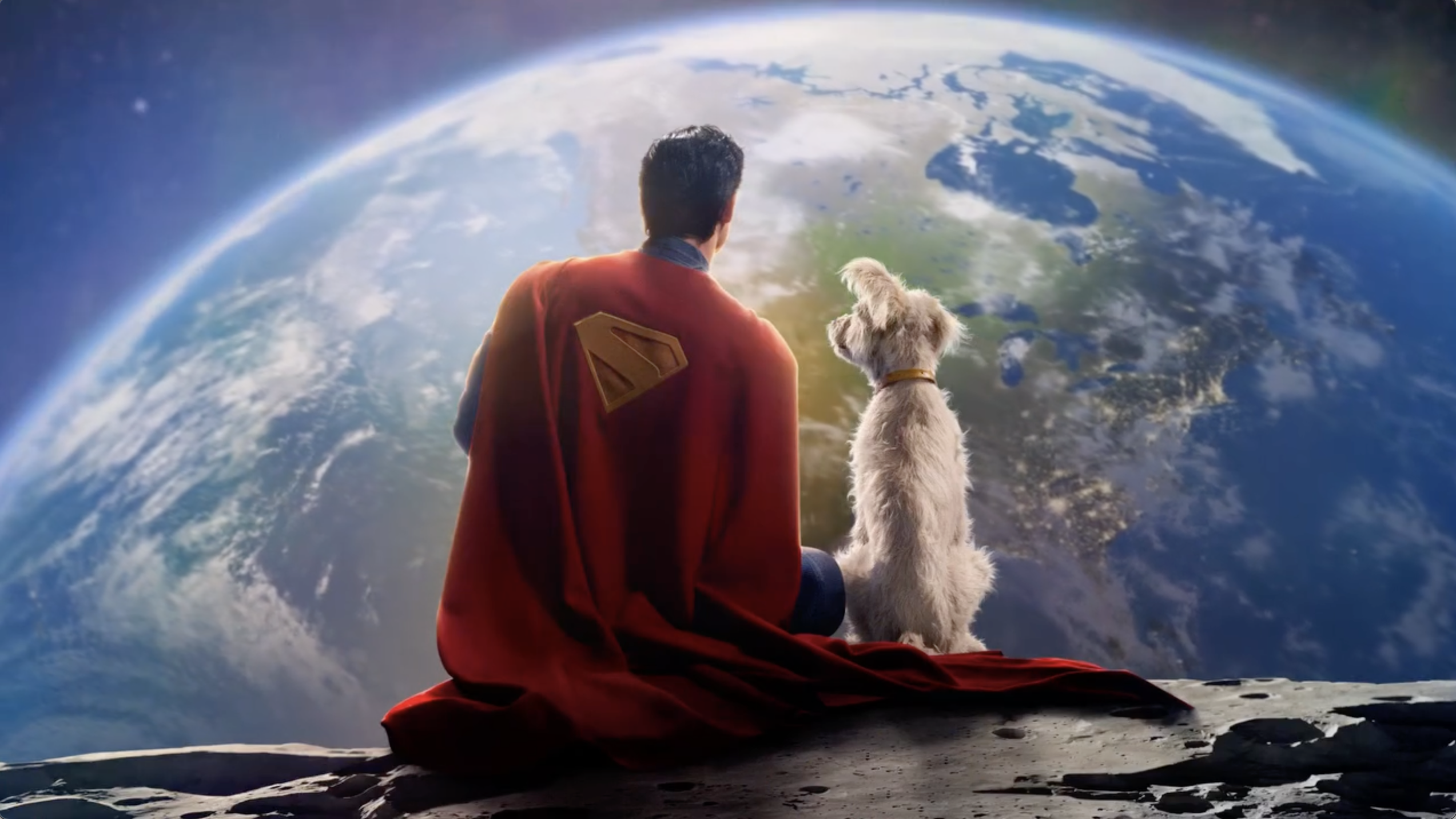 Superman flies over icy peaks in Legacy trailer; inset meme mocks “boot-gate” promo image.