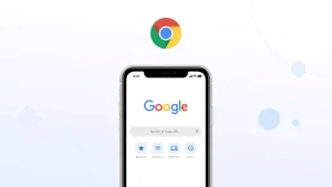 Apple warning with Google Chrome logo on iPhone