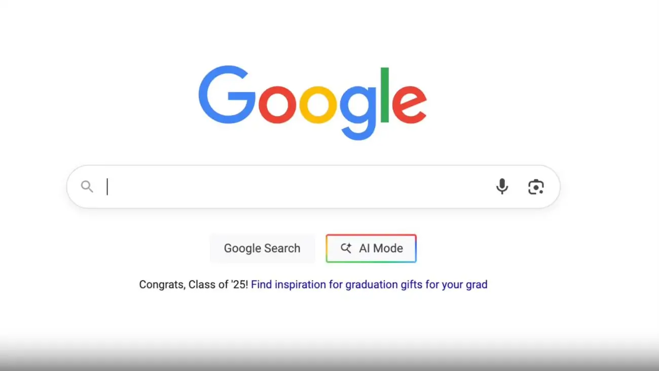Google AI Mode test search home page new search era