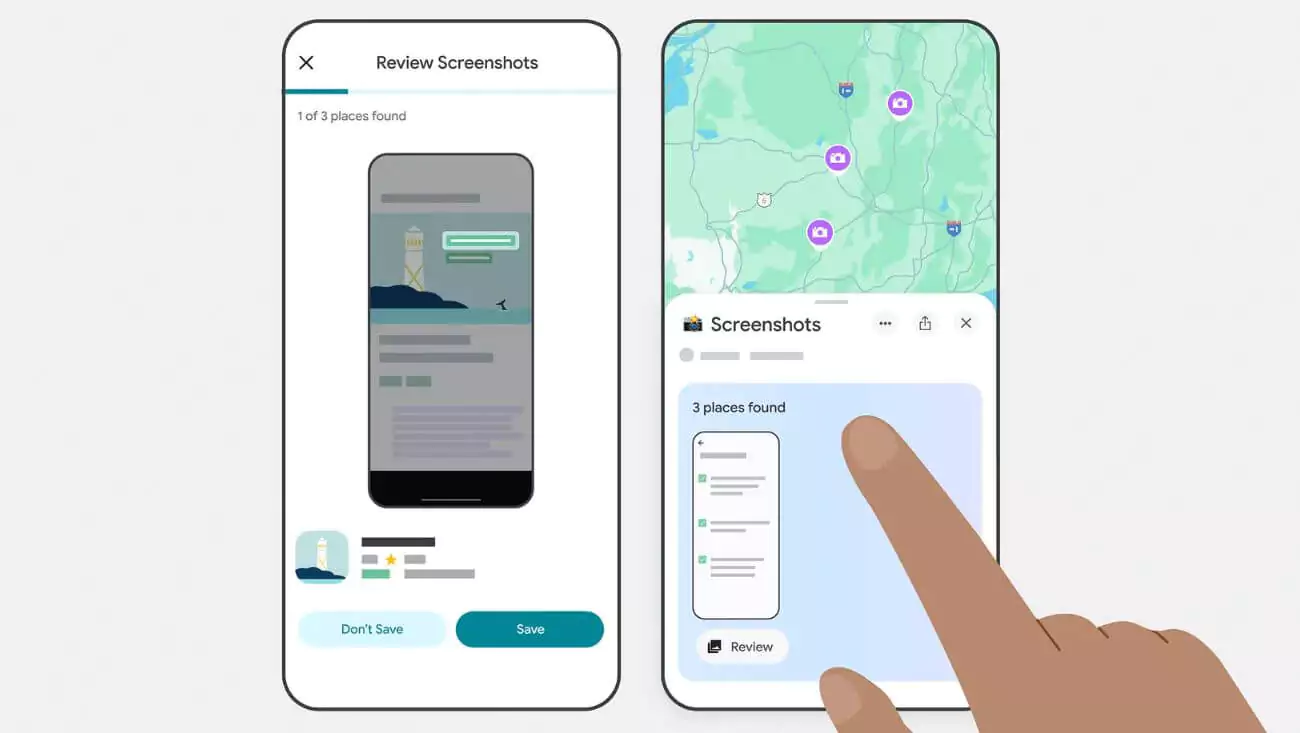 Google Maps iPhone screenshot scan Gemini AI travel feature
