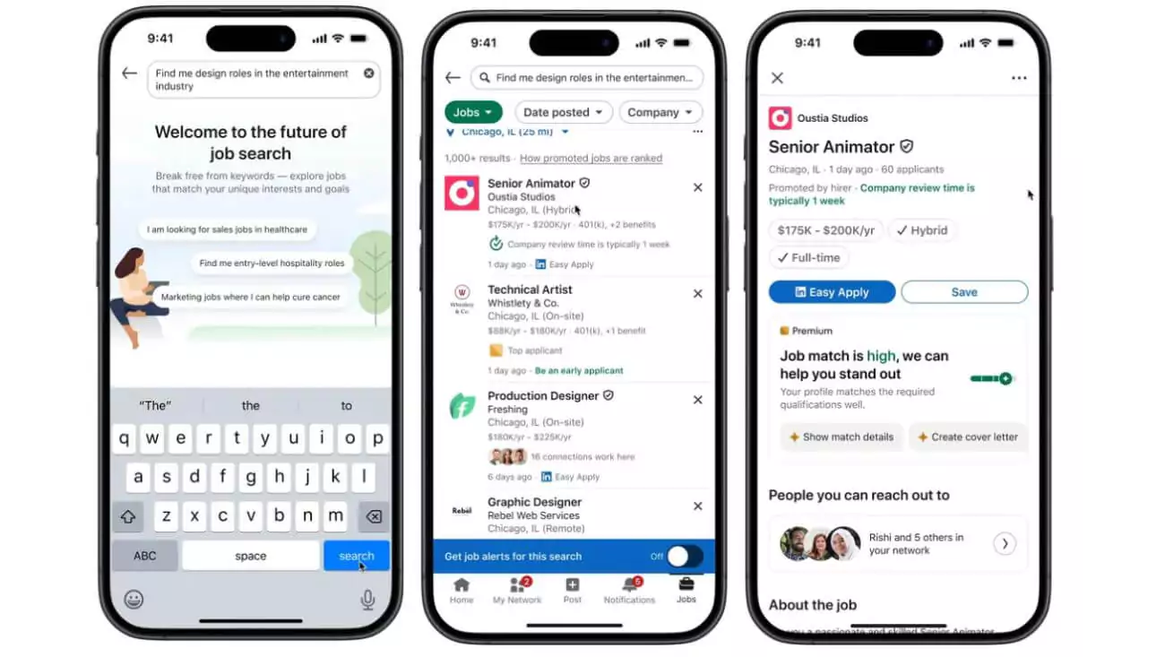LinkedIn AI job search feature for ideal roles